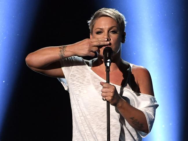 Pink performs onstage during the 60th Annual GRAMMY Awards at Madison Square Garden on January 28, 2018 in New York City. Picture: Getty