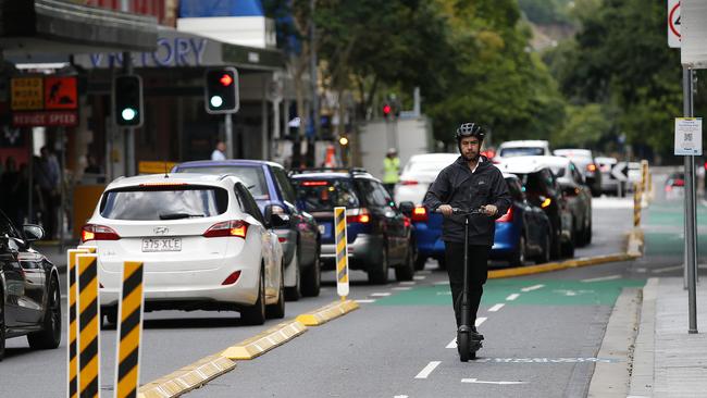 Brisbane CBD businesses say cyclists aren’t using giant new cycleways that have taken away parking. Picture: Josh Woning