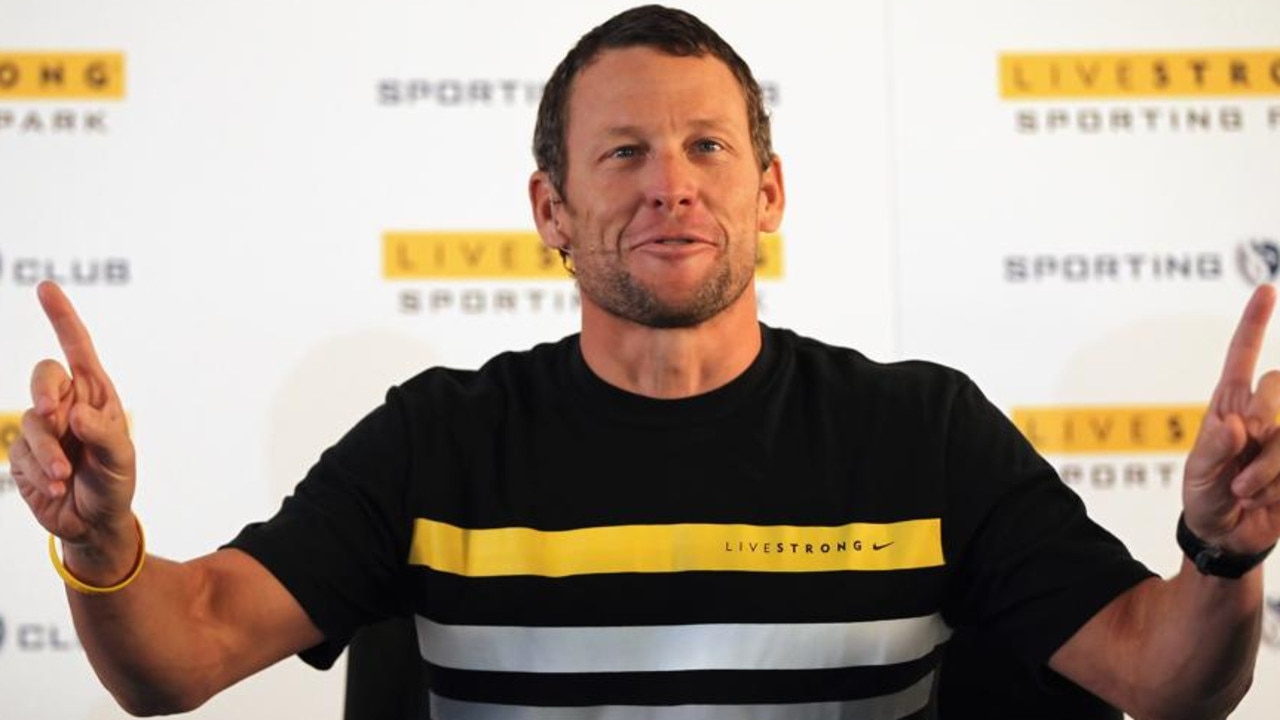 KANSAS CITY, KS - MARCH 08: Champion cyclist, cancer survivor, and Livestrong founder Lance Armstrong addresses the media during a press conference to announce the naming rights of a new stadium to be called Livestrong Sporting Park to host Sporting Kansas City soccer games on March 8, 2011 in Kansas City, Kansas. (Photo by Jamie Squire/Getty Images)