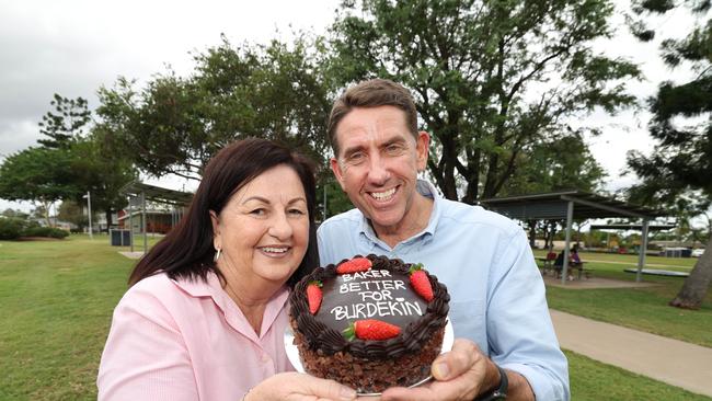 Anne Baker for Burdekin with the Deputy Premier Cameron Dick in Moranbah. Picture: Annette Dew