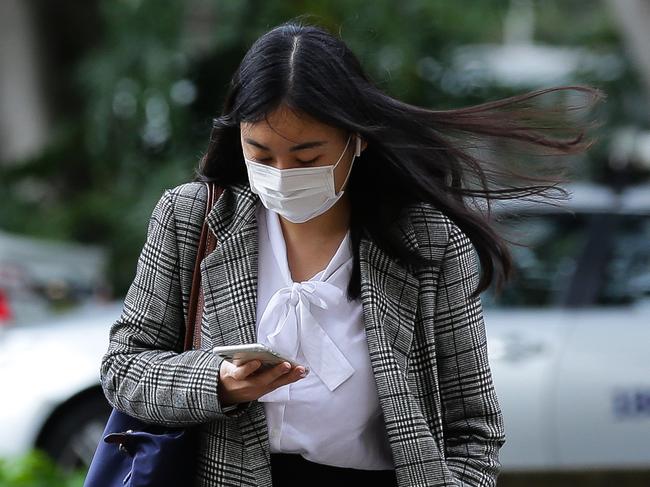 SYDNEY, AUSTRALIA - SEPTEMBER 15, 2020:  Commuters seen wearing masks in the CBD in Sydney Australia, on SEPTEMBER 15 2020. Picture: NCA Newswire / Gaye Gerard