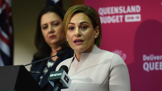 Queensland Premier Annastacia Palaszczuk (left) and Treasurer Jackie Trad (AAP Image/Dan Peled)