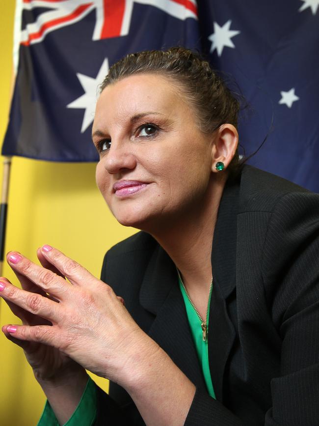 Senator Jacqui Lambie in her office at Burnie in 2014.