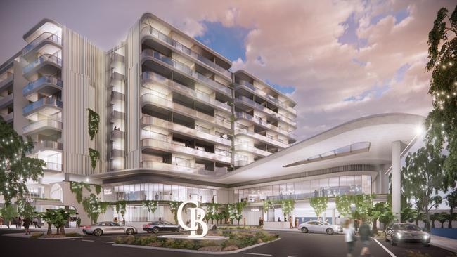 Render of the hotel section of the Townsville Waterpark, Beach Club &amp; Hotel. Picture: CA Architects.