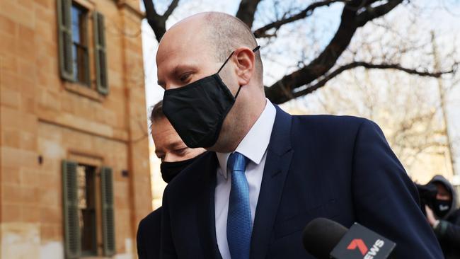 Former Liberal MP Sam Duluk outside the Magistrates court in Adelaide. Picture: David Mariuz