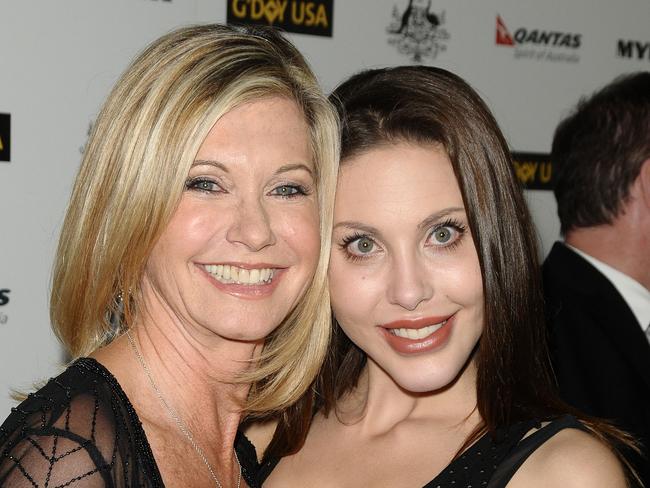 Olivia Newton-John with Chloe Lattanzi at the 2011 G'Day USA Los Angeles black tie gala at The Hollywood Palladium.