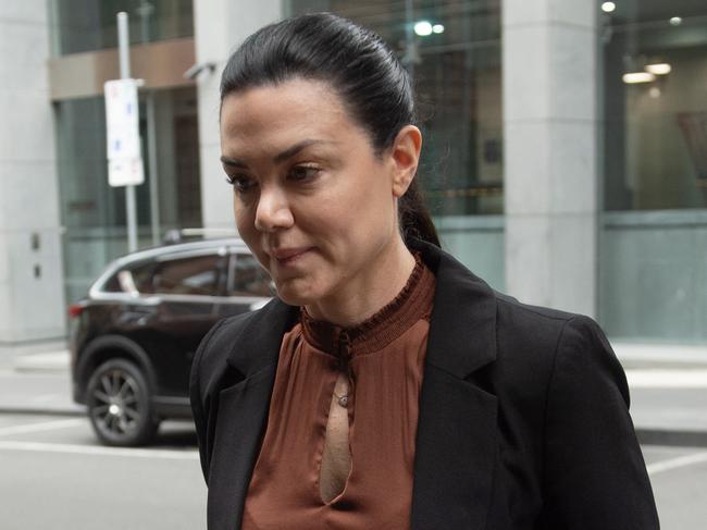 MELBOURNE AUSTRALIA - Newswire Photos OCTOBER 13TH 2023 : Australian performer Vanessa Amorosi arrives at the Supreme Court, to continue giving evidence against her mother for ownership of two properties bought at the height of her success. PICTURE : NCA Newswire / Nicki Connolly