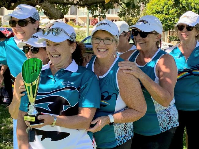 DRAGON WIN: Lennox head Rainbow Dragons were thrilled when their Womens 20s team earned silverware for their poolroom after they took out second place at the Currumbin Regatta.