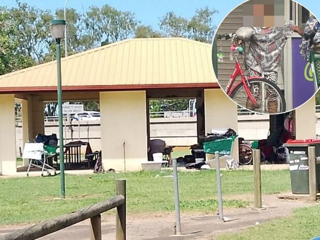 A public space near Bundaberg Base Hospital that has sparked debate over safety and hygiene.