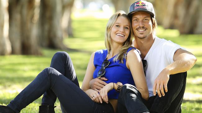 Olympic snow boarder Alex 'Chumpy' Pullin and his partner Ellidy. Pictures: Justin Lloyd