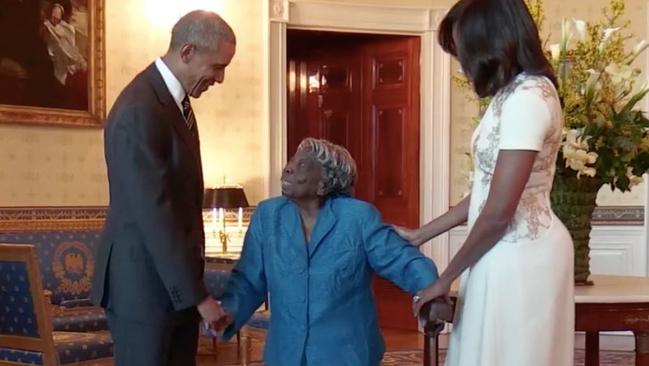 Virginia McLaurin, 106, meets Barack Obama