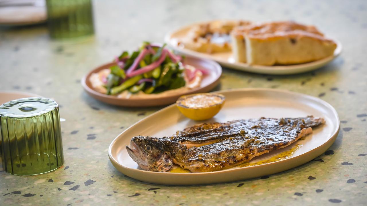 One of the seafood dishes at Callum Hann and Themis Chryssidis in the new Mediterranean restaurant. Picture: Roy VanDerVegt