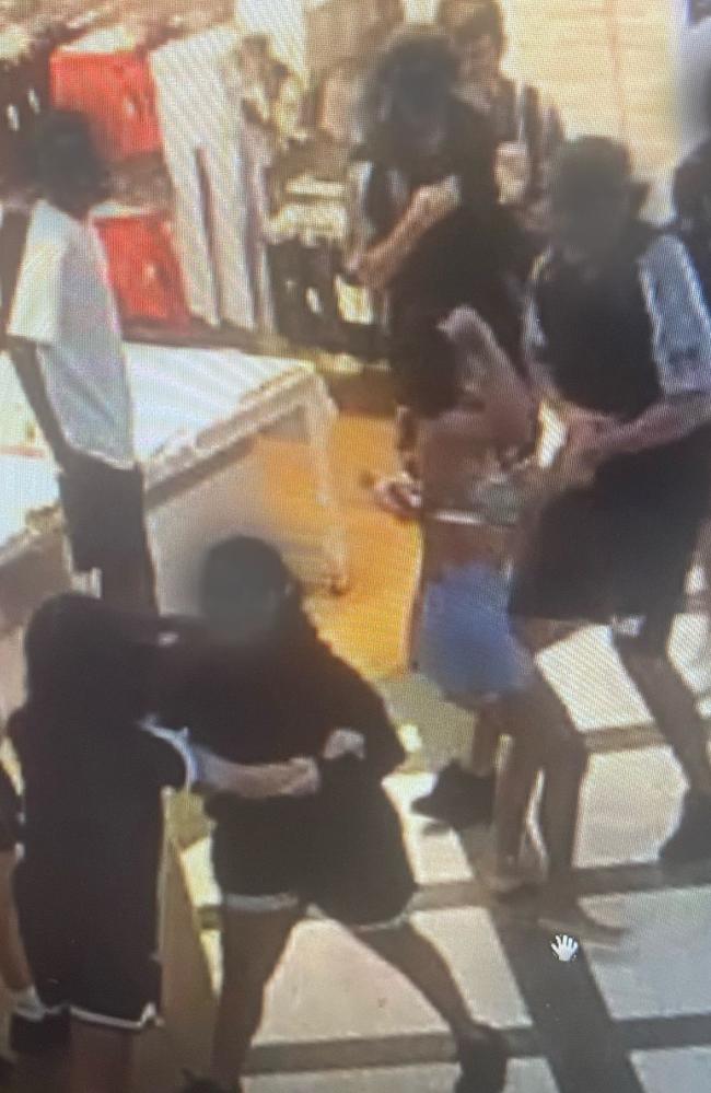 CCTV stills from fights at the Casuarina Square shopping centre. Picture: Supplied