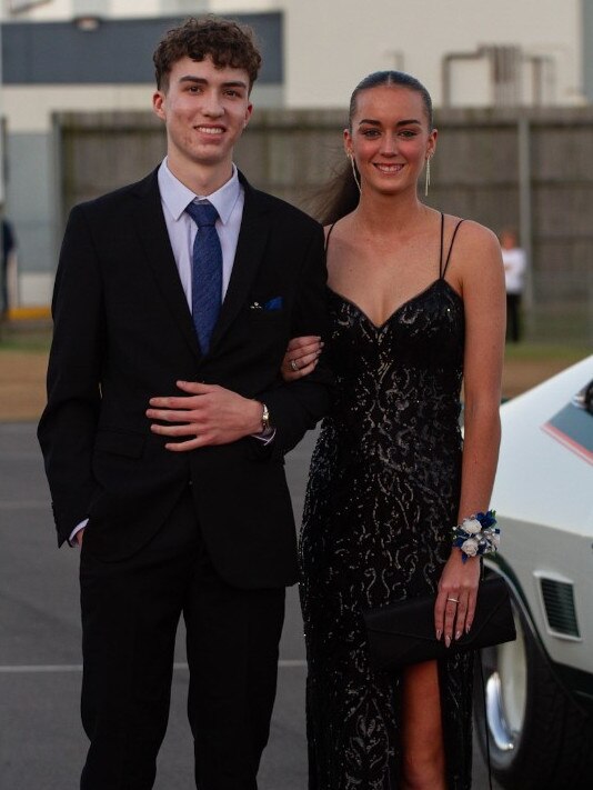 Deegan Crowther and Lauren Bloomfield at the 2023 Bundaberg State High School Formal.