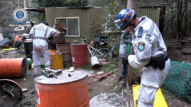 Police seized concrete barrels and locks from the protest group’s Colo campground. Picture: NSW Police