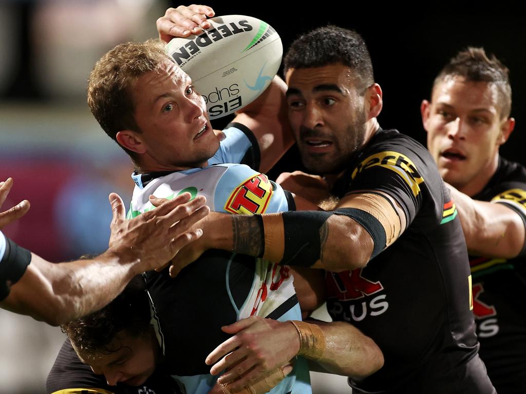 Matt Moylan had Cronulla’s attack humming early. Picture: Mark Kolbe/Getty Images