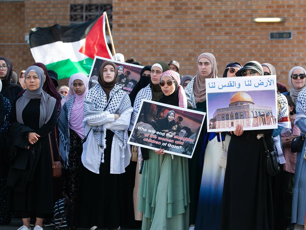 Around 300 people gathered at Lakemba Mosque in Sydney. Picture: Gaye Gerard/NCA NewsWire