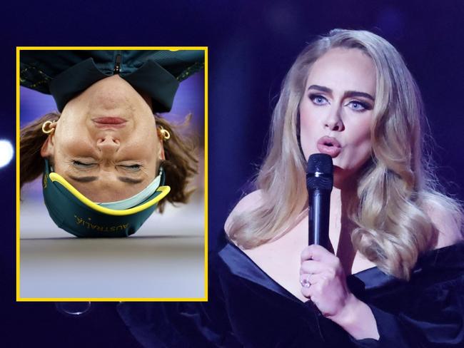 Grammy-winning singer Adele says that the performance from Australian B-Girl Raygun at The Paris Games made her "very, very happy."