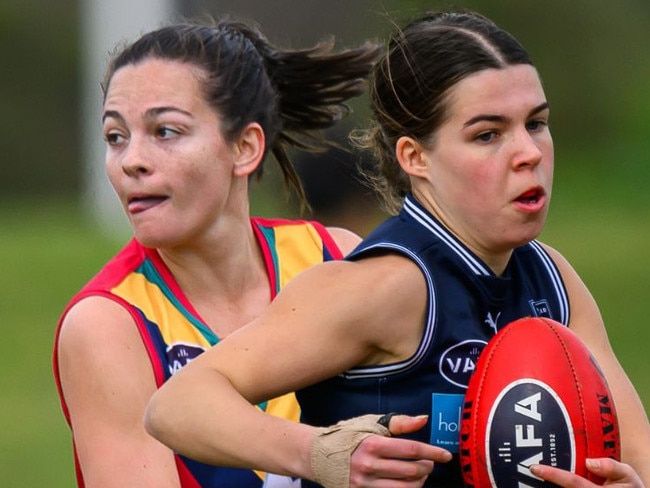 Caulfield Grammarians will go head-to-head with Old Scotch in the VAFA women's prelim final. Photos: Dennis Timm