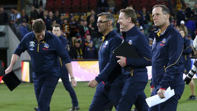 Scott Camporeale, Brett Burton and Don Pyke were the casualties of Adelaide’s post-season review. Picture: Sarah Reed.