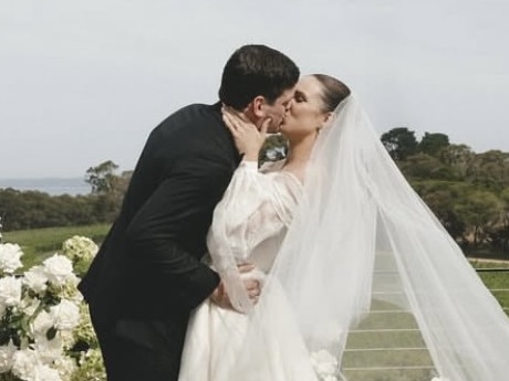 Angus Brayshaw and Danielle Frawley wed at Port Phillip Estate on the Mornington Peninsula on December 30, 2024.Picture: Dear Fiore Photography via Angus Brayshaw's  Instagram account