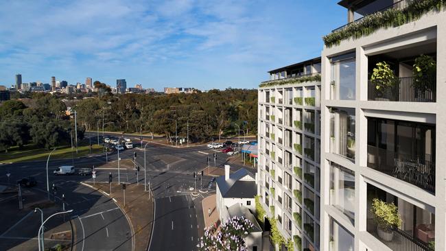 Artist impression of The Buckingham – a $150m apartment and townhouse development at the former Buckingham Arms hotel site in Gilberton. Picture: Forum architects