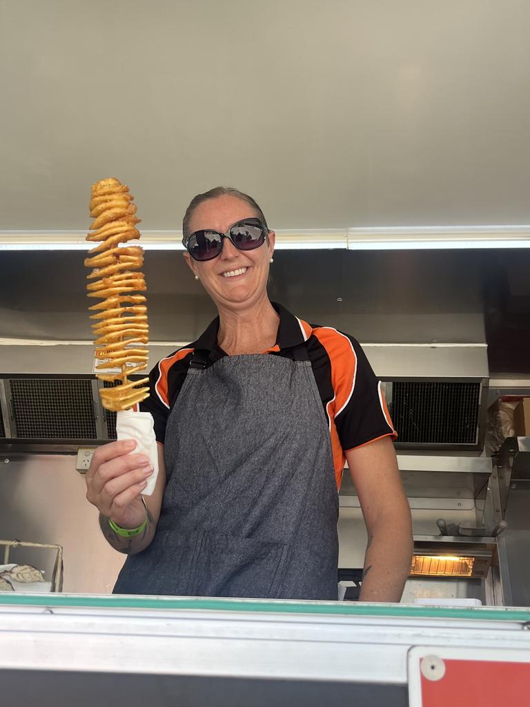 Nyree Binney from Toogoom's Tornado Potatoes at the show.