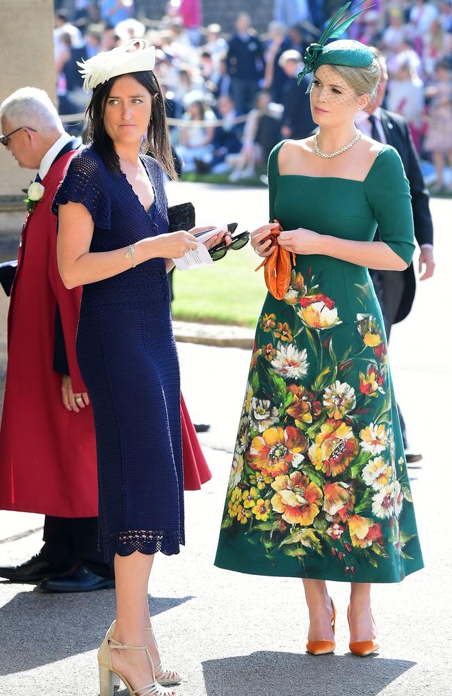 Kitty Spencer (R) arrives at the royal wedding in May. Picture: AFP 