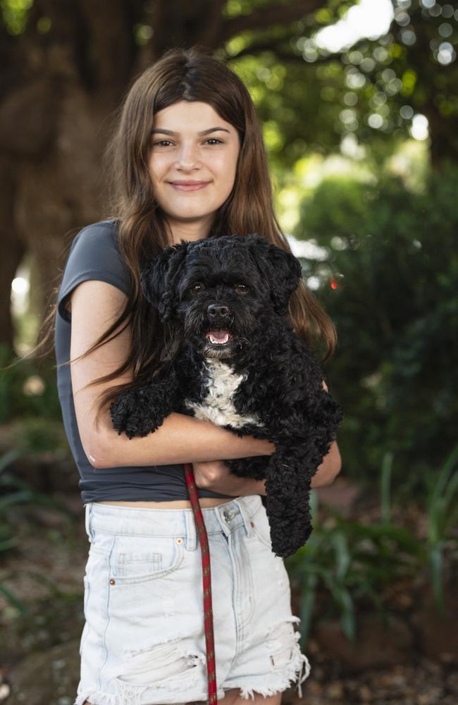 Ellyssia Leslie with Forest at the Blessing of the Pets at All Saints Anglican Church, Saturday, October 12, 2024. Picture: Kevin Farmer