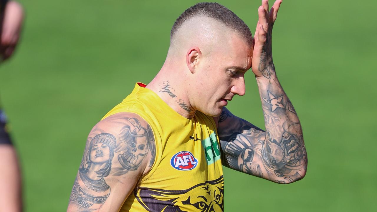 MELBOURNE, AUSTRALIA- AUGUST 27 Dustin Martin during a Richmond Tigers training session at Punt Rd Oval Picture: Brendan Beckett