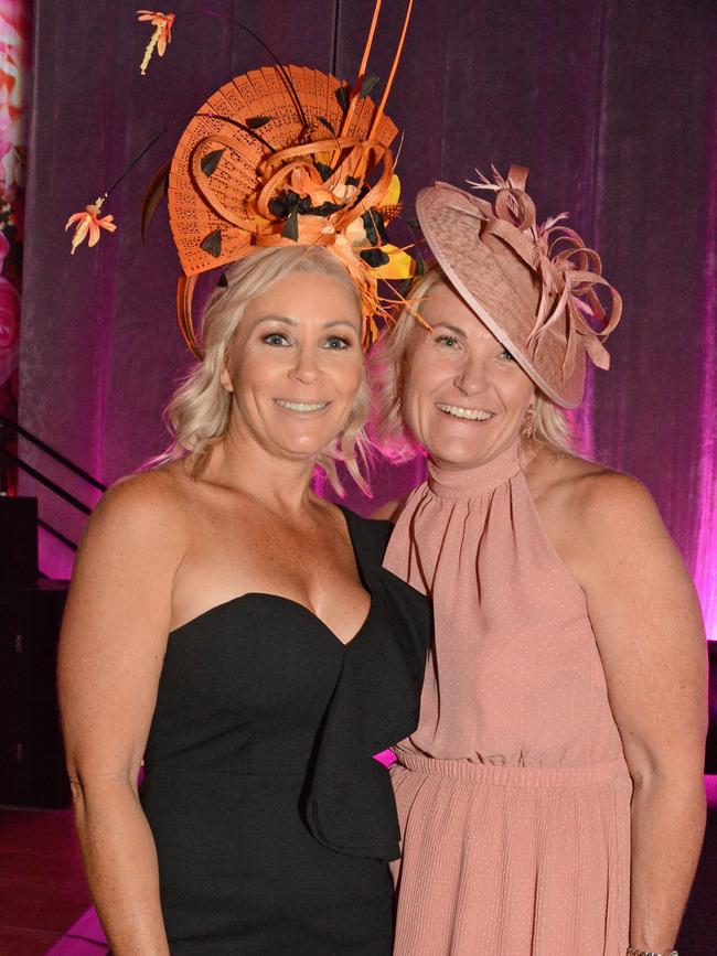 Nikki Devlin and Lutina Thompson at Melbourne Cup celebrations at GCCEC, Broadbeach. Picture: Regina King.