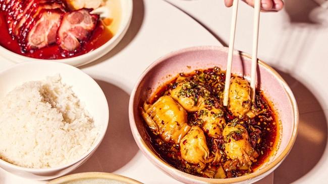 Pork, rice and dumplings at Donna Chang, Brisbane City