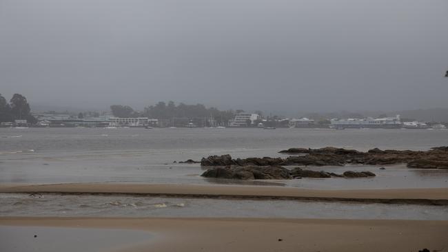 Record breaking storms batter Batemans Bay, as seen from Surf Side, with BOM warning of dangerous surf conditions across the region. PICTURE: Nathan Schmidt