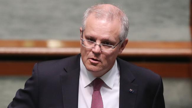 Scott Morrison in question time. Picture: Kym Smith