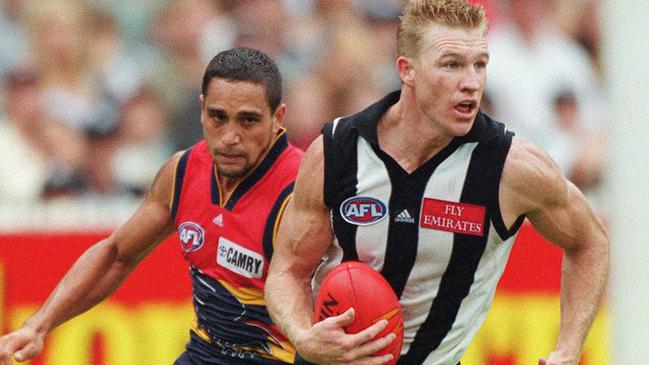 There was no stopping Nathan Buckley. Picture: Michael Dodge