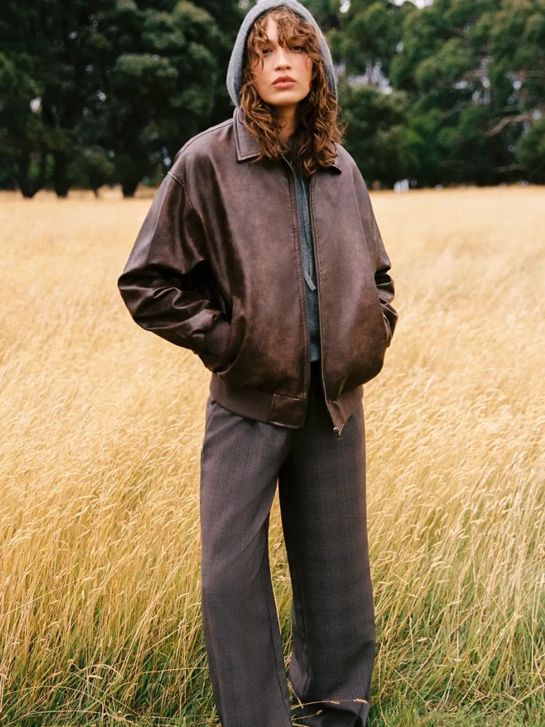 Faux Leather Bomber Jacket. Picture: Glassons.