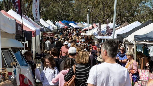 Crowd at Byron Community Market.