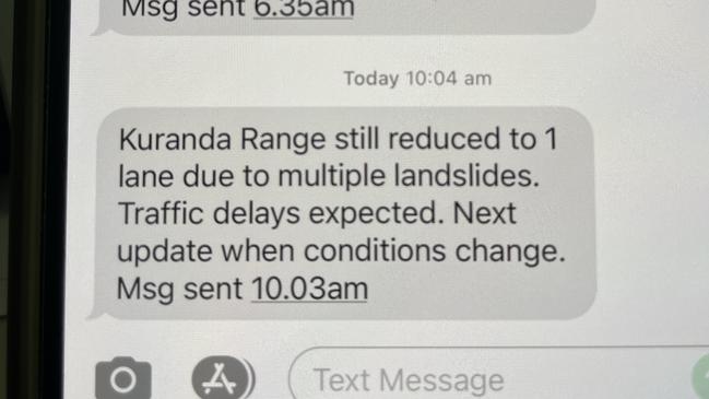 TMR issued a lane closure warning at 10.03am on Friday.