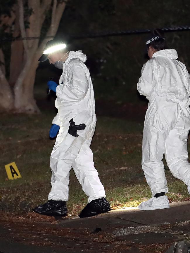 Forensic police at the scene in 2018. Picture: David Swift.