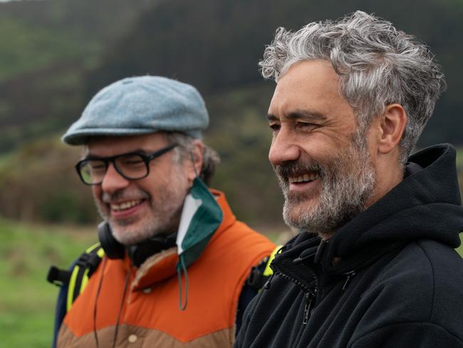 Jemaine Clement and Tailka Waititi on the set of Time Bandits.