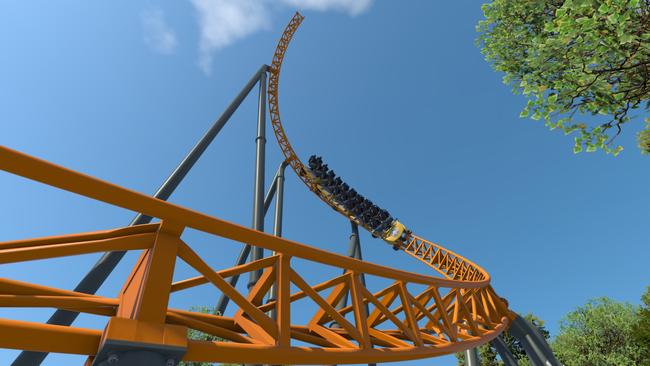 Dreamworld’s new roller coaster will reach speeds of more than 100km/h.