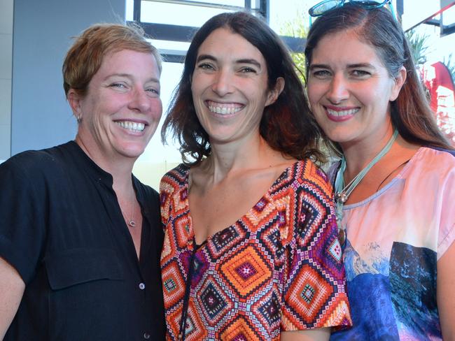 Collette Brennan, Kate Fell, Katie Barton-Harvey at launch of Bleach Festival at Arts centre Gold Coast, Broadbeach. Picture: Regina King