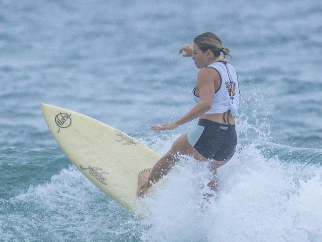 Early Saturday heats of The Burleigh Heads Boardriders Single Fin Festival. Picture: Glenn Campbell