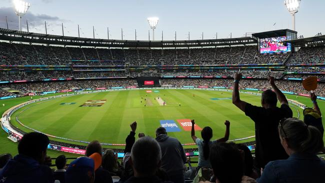 The massive crowd at the Women's T20 World Cup final. Picture: Michael Dodge/AAP