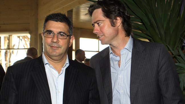 Men's lunch. Stokehouse, St Kilda. Andrew Demetriou and Gillon McLachlan Picture: Hamilton Fiona