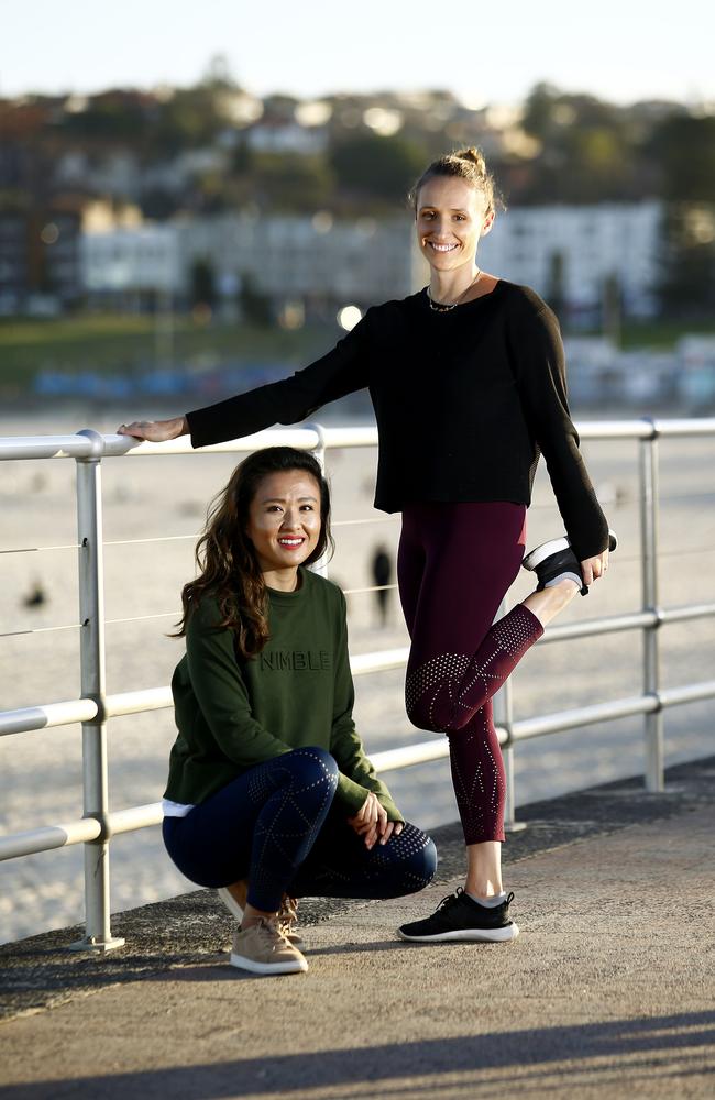 Vera Yan and Katia Santilli wearing their own activewear label, Nimble. Picture: John Appleyard