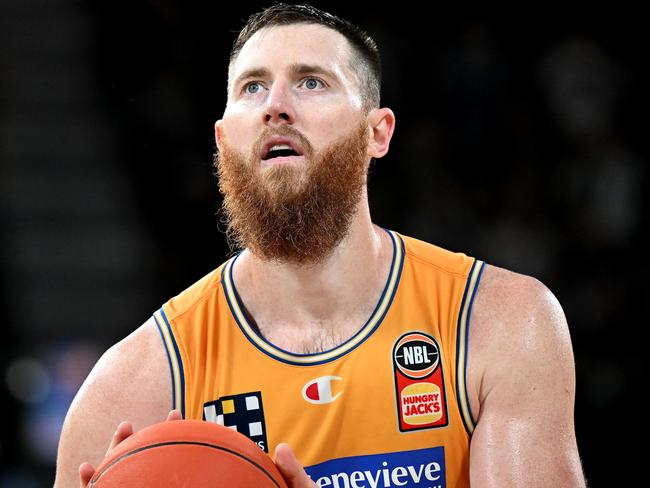 Aron Baynes has enjoyed his time in the NBL with the Brisbane Bullets. Picture: Getty Images