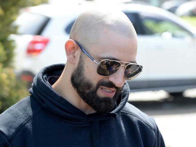 Shaun Azzopardi outside the South Morang home where his sister was found dead. Picture: Andrew Henshaw