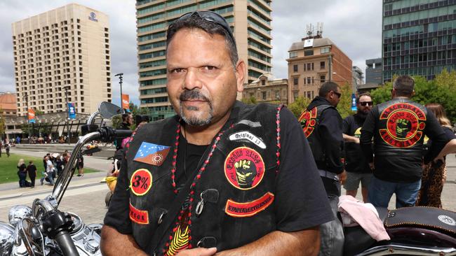 Warren Milera, a member of the Black Death IPC, said it was pleasing to see younger generations make their voices heard. Picture: NCA NewsWire/Emma Brasier