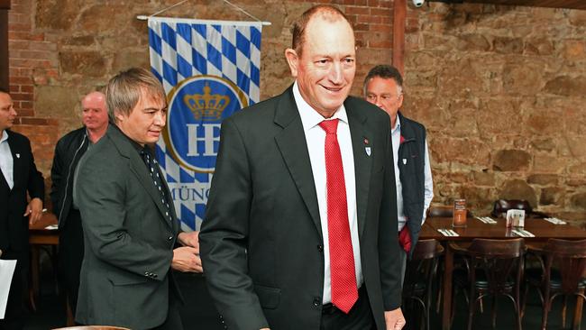 Fraser Anning introduces his candidates at the German Arms in Hahndorf. Picture: Tom Huntley